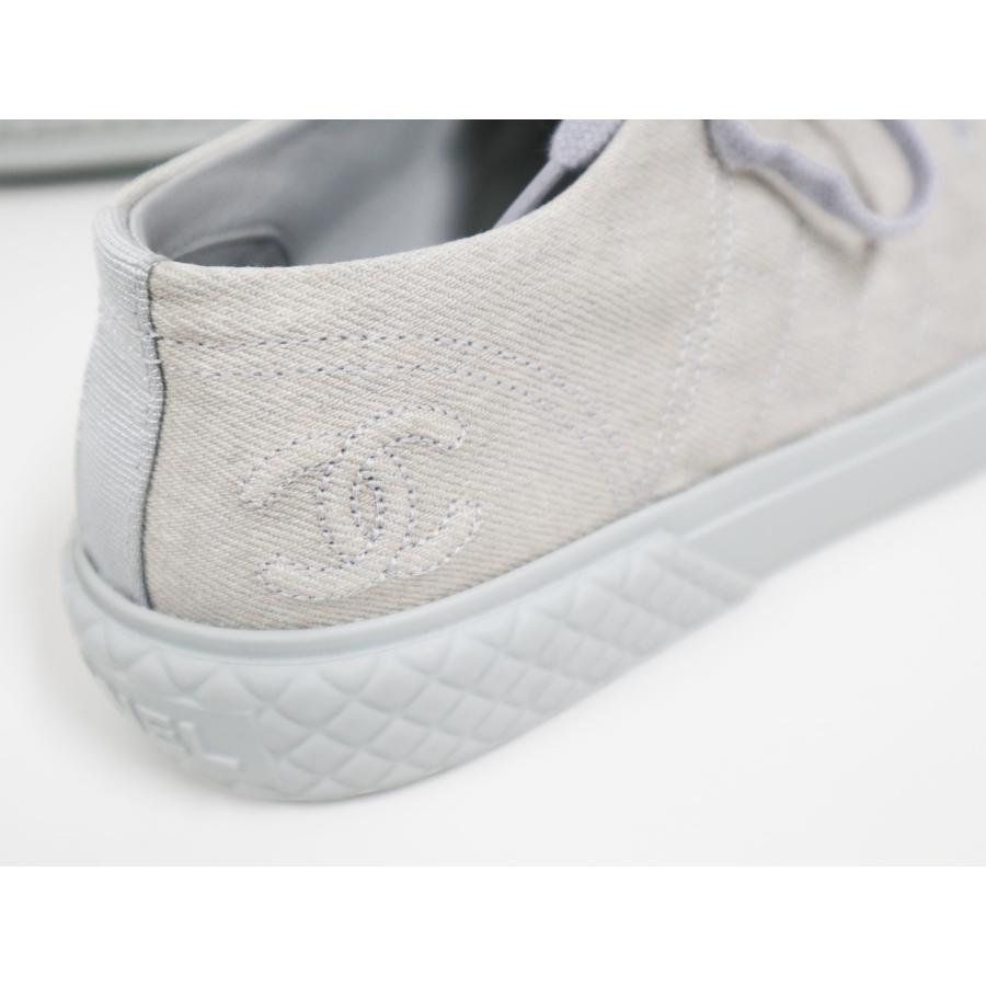 CHANEL シャネル ファブリック マトラッセ スニーカー ライトブルー 
