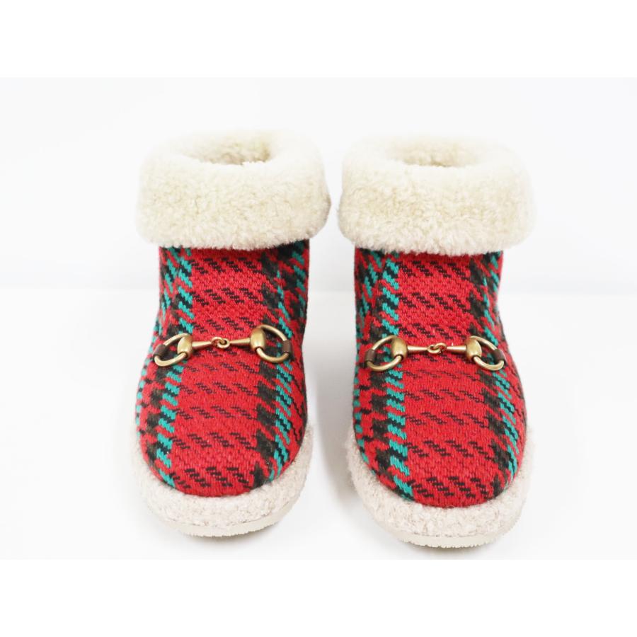 グッチ GUCCI ホースビット ムートン ショートブーツ サイズ36 23.0cm 