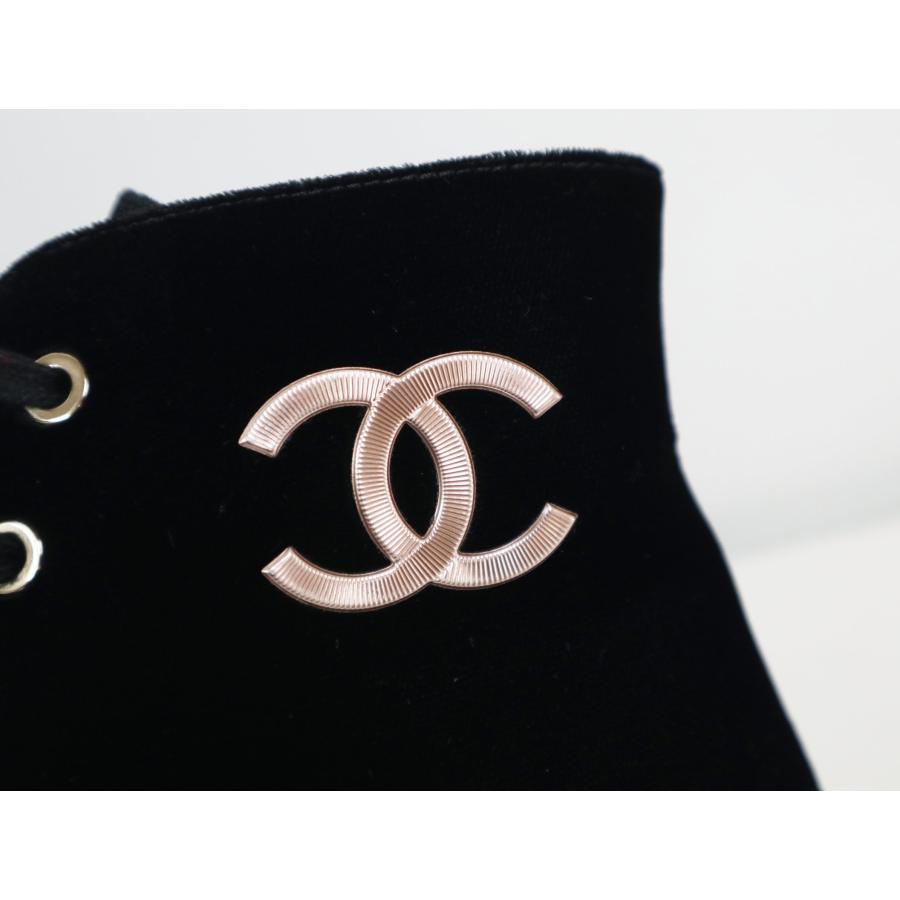 CHANEL デニムショートブーツ ココマークロゴ 37C(23.5cm) 美品