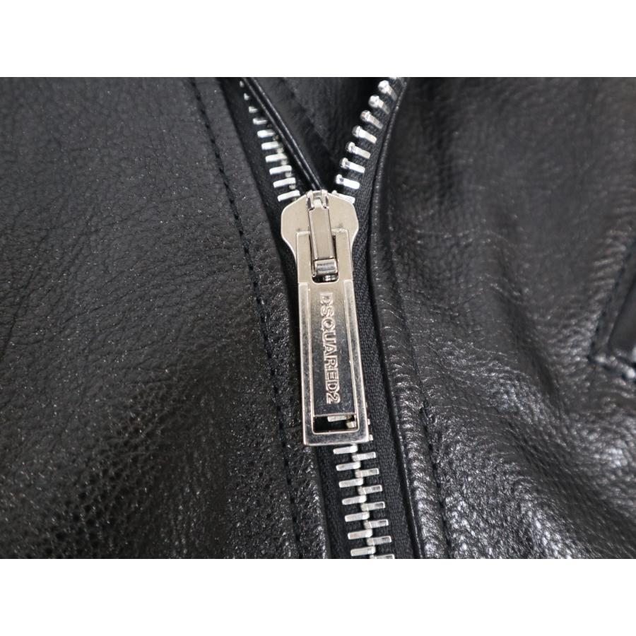 DSQUARED2 ディースクエアード ライダースジャケット レザー S74AM0956 