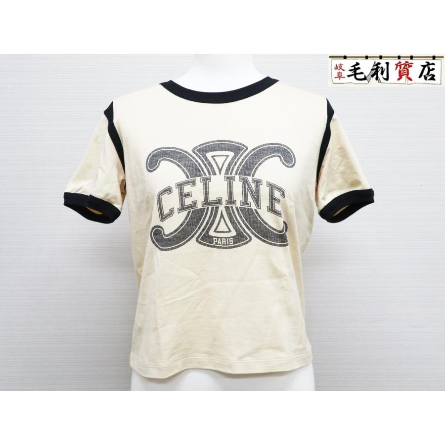 セリーヌ CELINE トリオンフ ロゴ コットン ジャージー Tシャツ 