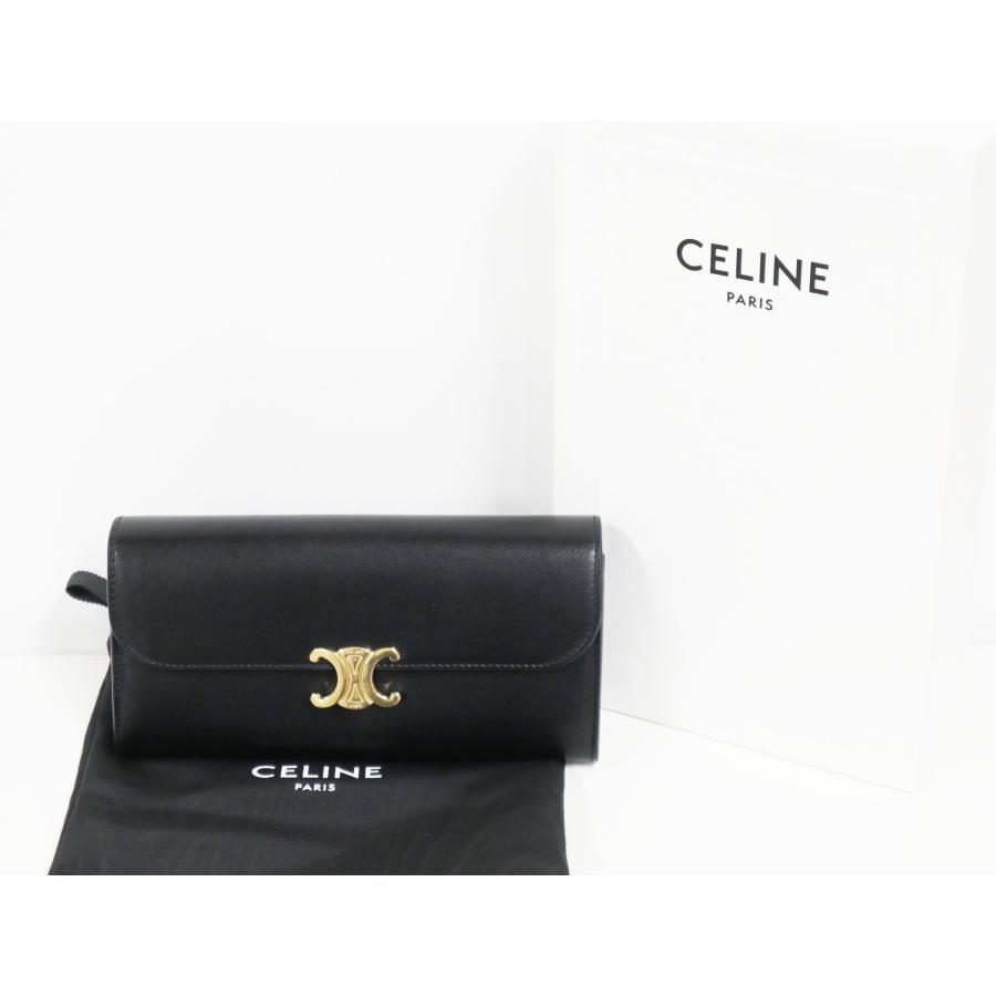 セリーヌ CELINE ラージウォレット トリオンフ 10E313DPV.38NO レザー ブラック 財布 【中古】  財布｜mourimouri78｜08