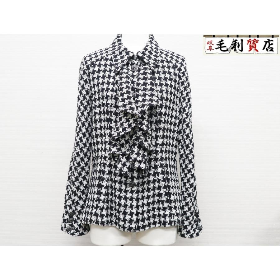 CHANEL シャネル 09P 千鳥格子 シルク ジャケット P34906V25167 CHANEL シャネル 09P 千鳥格子 シルク ジャケット P34906V25167