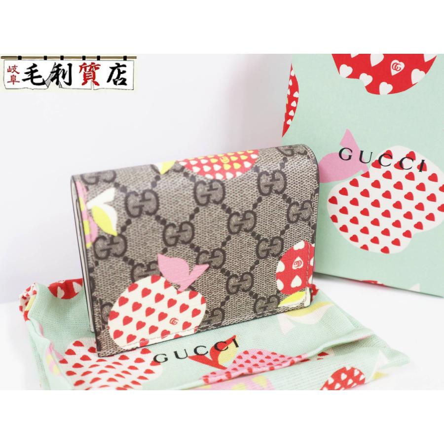 【極美品】グッチ 二つ折り財布 GG柄 ハート スプリーム コンパクト GUCCI（グッチ） 二つ折り財布 GGスプリーム ハートモチーフ 648848