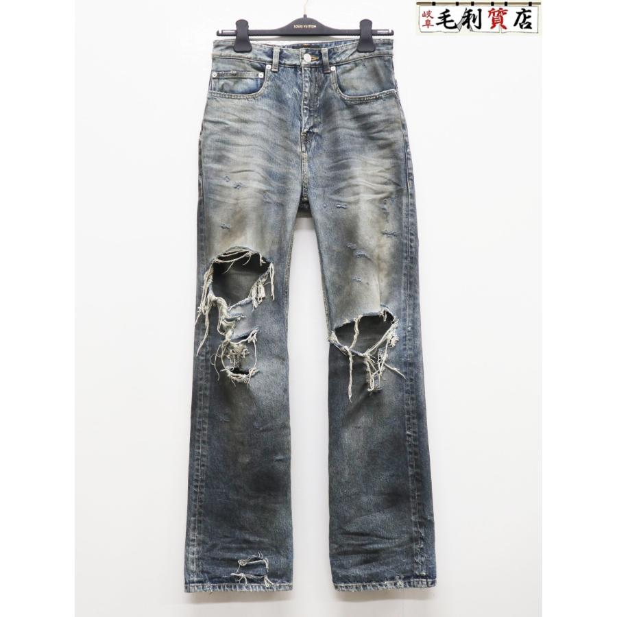 美品】バレンシアガ ワイドデニム ミドル丈