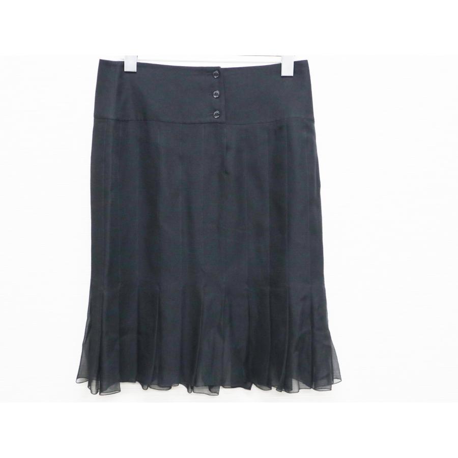 CHANEL シャネル フリルスカート 04P P23113V12596 サイズ38 ブラック 