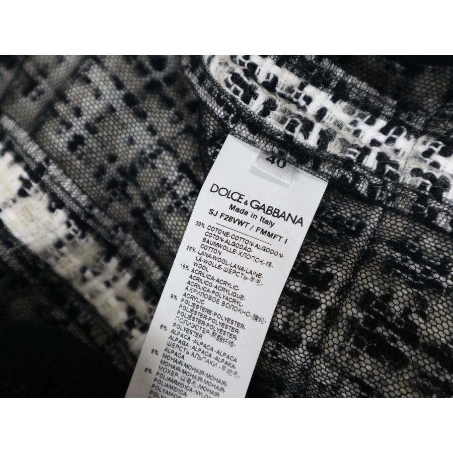 ドルチェ＆ガッバーナ DOLCE&GABBANA ヘラルドリーボタン ツイード 