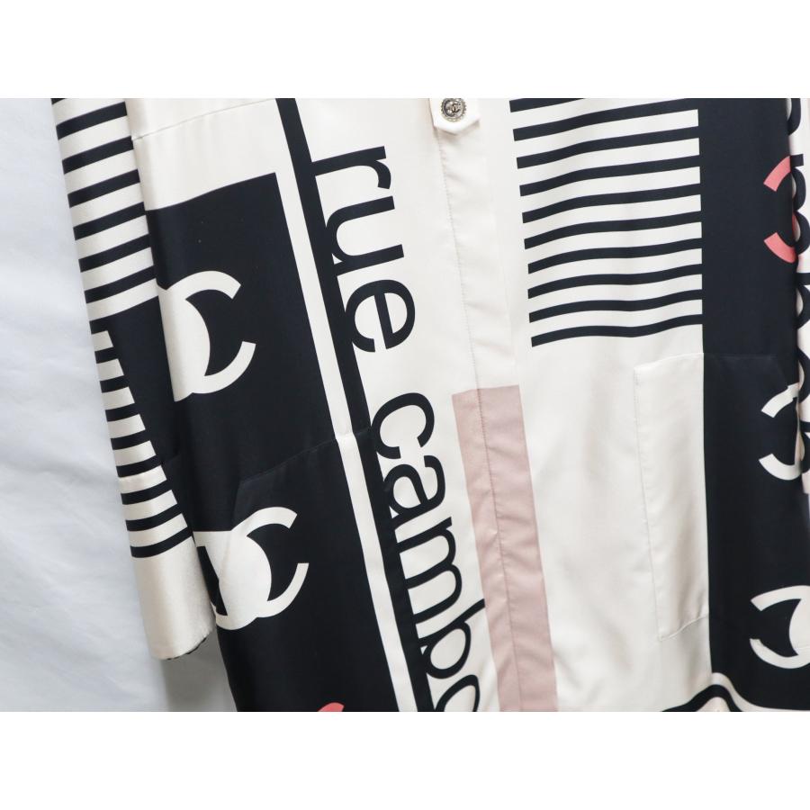 CHANEL シャネル 21S ココマーク シルク シャツ ピンク ベージュ