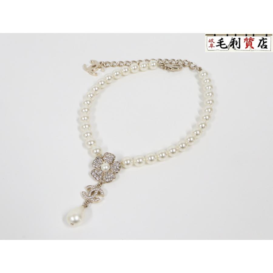 CHANEL シャネル ココマーク フラワーモチーフ パールネックレス 23S 
