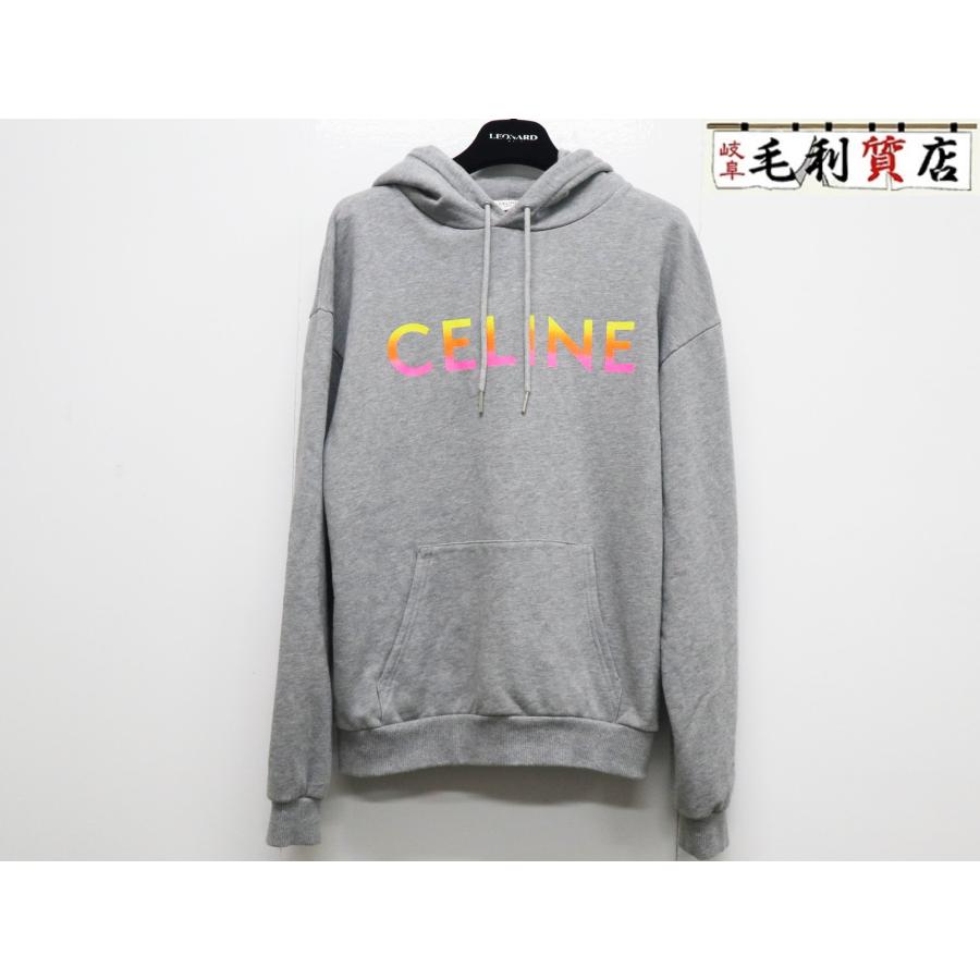 CELINE セリーヌ グラデーション ロゴプリント グレー サイズXS 