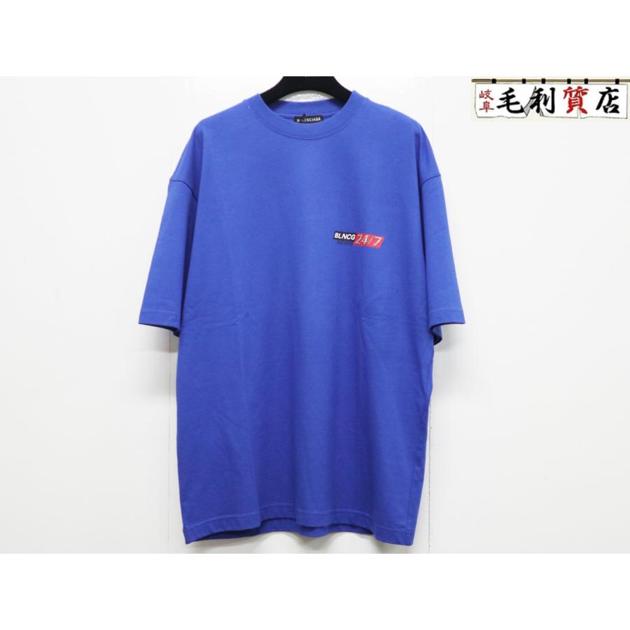 美品！BALENCIAGA XS Tシャツ ブルー 美品！BALENCIAGA XS Tシャツ ブルー