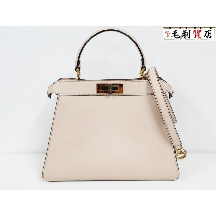 FENDI フェンディ ピーカブー アイシーユー ハンドバッグ ベージュ