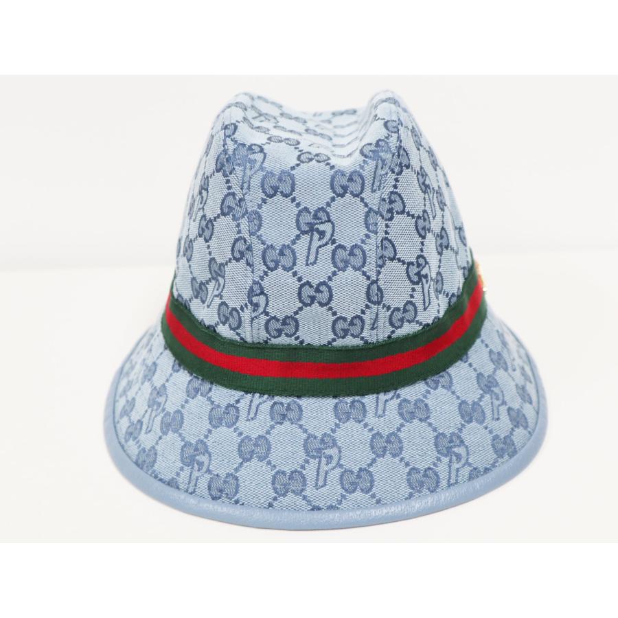 GUCCI シェリーラインサファリバケットハットレザー ブラックM