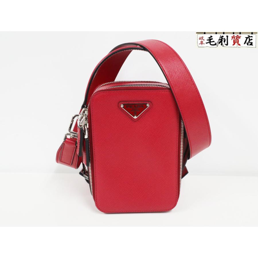 PRADA プラダ ブリック 2VH067 サフィアーノレザー レッド 2WAY  