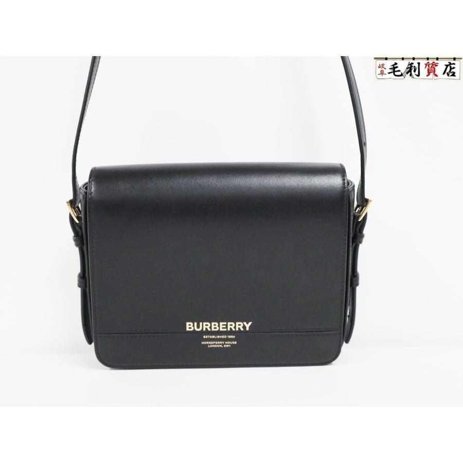 レディースBURBERRY斜め掛けショルダーバッグ グレース レザー ブラック