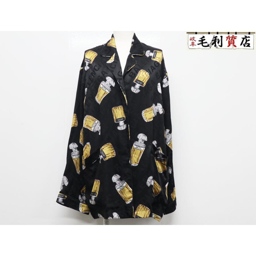 BALENCIAGA バレンシアガ ル ディズ 香水モチーフ 長袖 シルク シャツ  