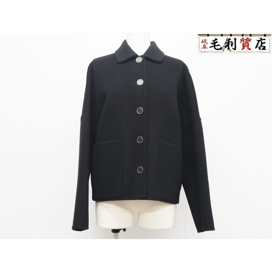 HERMES エルメス ジャケット カシミヤ ブラック セリエボタン 3H0102DA 