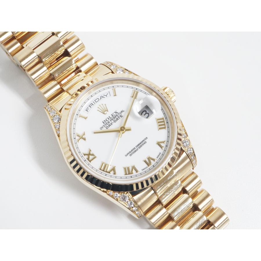 デイデイト ロレックス ROLEX ラグダイヤ 18338 ホワイト ローマン W番