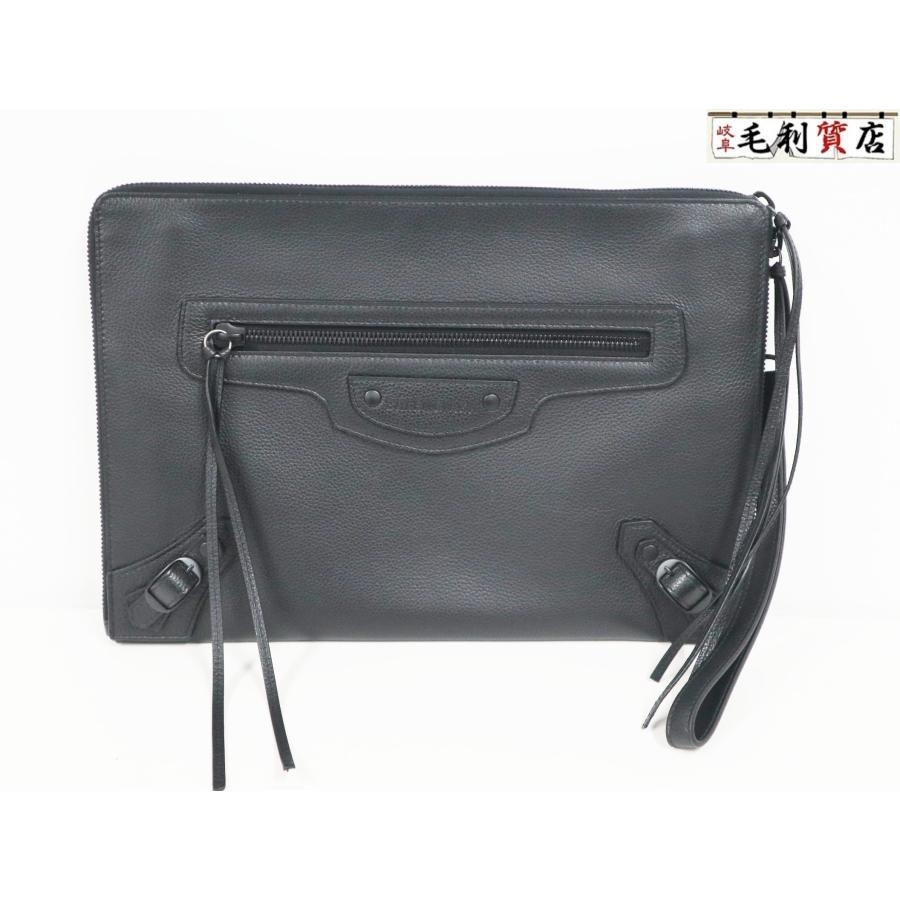 BALENCIAGA バレンシアガクラッチバッグ 黒 レザー