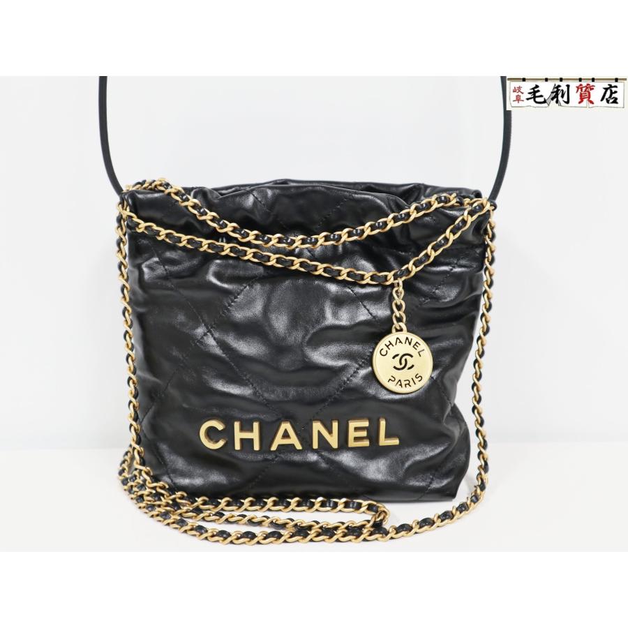 シャネル CHANEL ハンドバッグ CHANEL22 ミニ ブラック ゴールド金具 