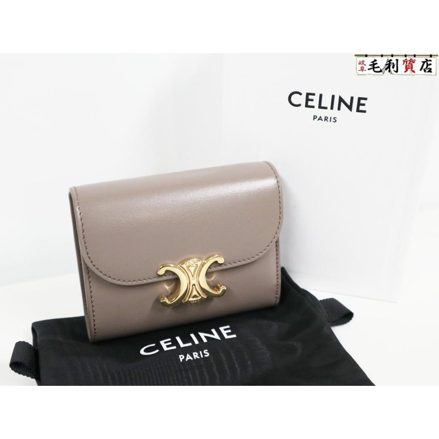 セリーヌ CELINE スモールウォレット トリオンフ シャイニーカーフ 