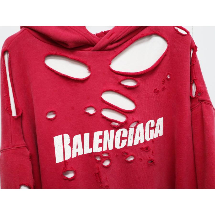 BALENCIAGA バレンシアガ 21SS Caps Destroyed Hoodie フーディ BALENCIAGA バレンシアガ 21SS Caps Destroyed Hoodie フーディ