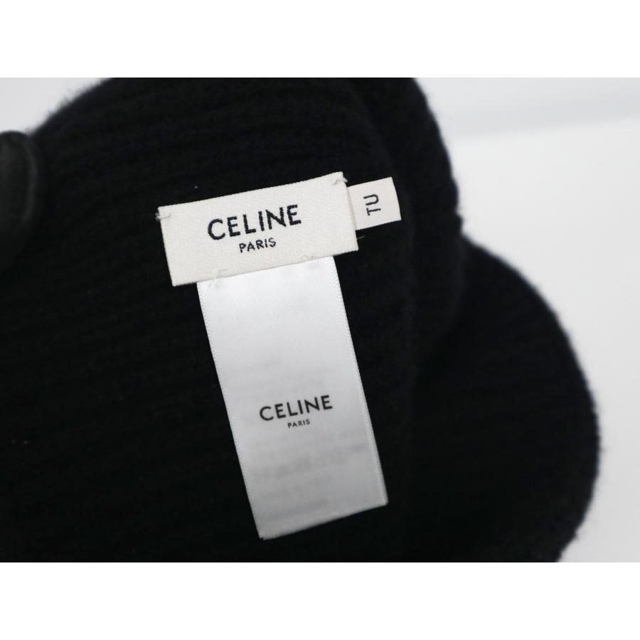 付属品完備 美品 CELINE トリオンフ カシミア ニット帽 セリーヌ CELINE】セリーヌ『トリオンフ刺繍入り ニット帽 sizeTU』2AA32384D