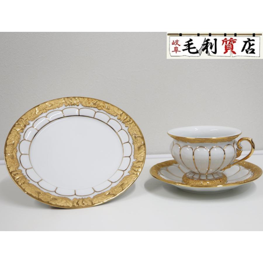 アンティークマイセン グランツゴールド Xフォーム 宮廷の小花 未使用