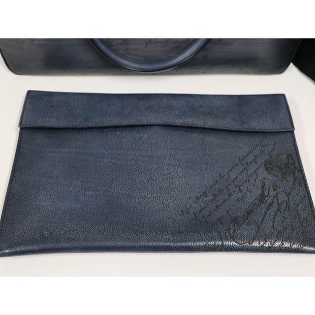 ベルルッティ BERLUTI トゥジュール ポケット トートバッグ ヴェネチア カーフレザー ブルー 美品  バッグ Berluti（ベルルッティ） トゥジュール ポケット トートバッグ