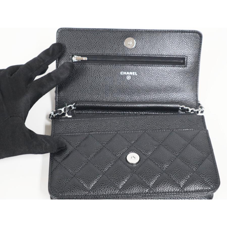 シャネル CHANEL マトラッセ AP0250 キャビアスキン チェーンウォレット プレート ココマーク  シルバー金具  バッグ CHANEL（シャネル） マトラッセ AP0250 キャビアスキン チェーン