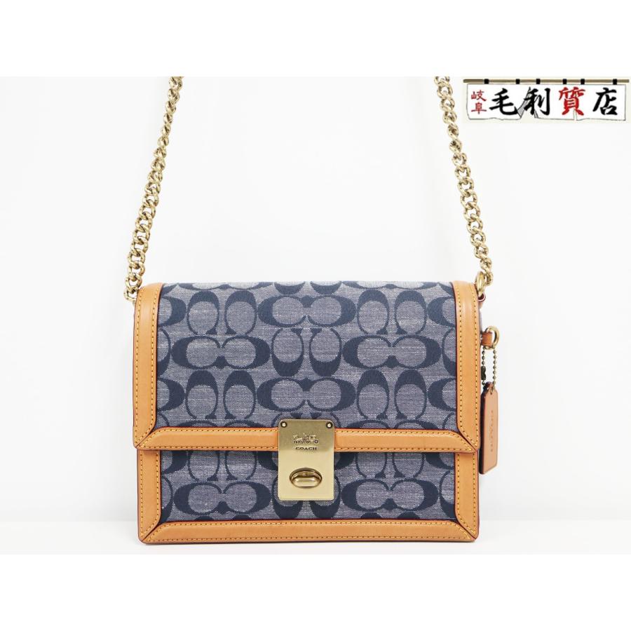 コーチ COACH ハットン シグネチャー ショルダーバッグ 3696 デニム レザー レディース バッグ COACH（コーチ） ハットン シグネチャー ショルダーバッグ 3696 デニム