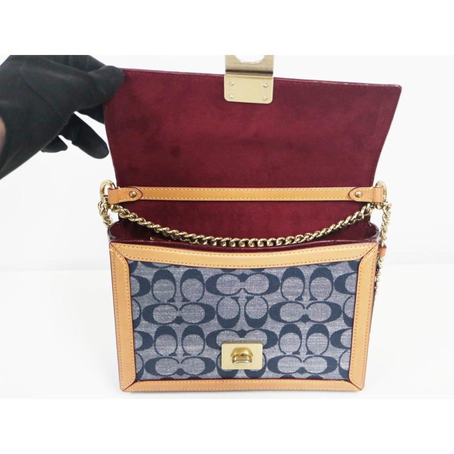 コーチ COACH ハットン シグネチャー ショルダーバッグ 3696 デニム レザー レディース バッグ COACH（コーチ） ハットン シグネチャー ショルダーバッグ 3696 デニム