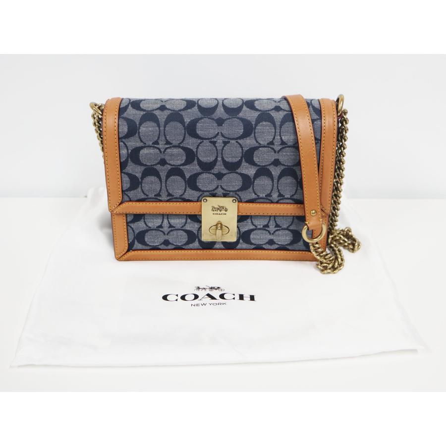 コーチ COACH ハットン シグネチャー ショルダーバッグ 3696 デニム レザー レディース バッグ COACH（コーチ） ハットン シグネチャー ショルダーバッグ 3696 デニム