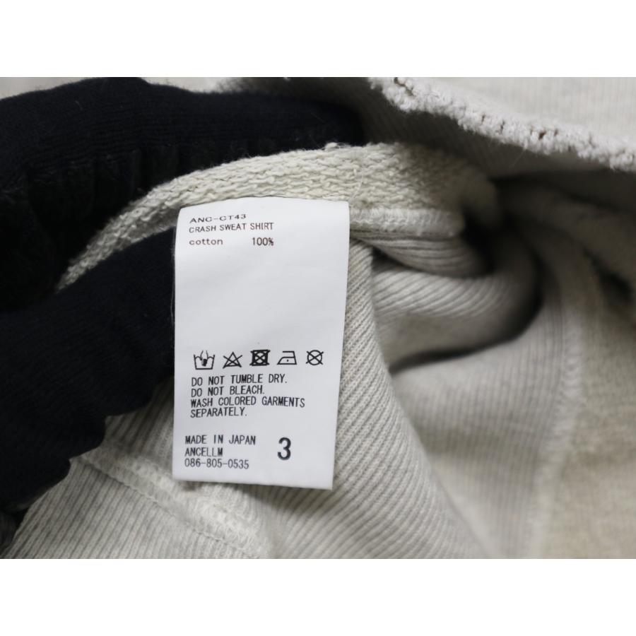 ANCELLM（アンセルム） CRASH SWEAT SHIRT ANC-CT43 グレー スウェット 