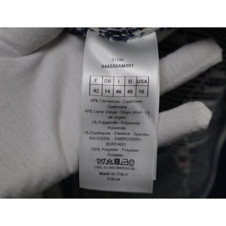 クリスチャンディオール  044S50AM007 トワルドジュイエンブロイダリーカシミヤウールニット レディース 42 Christian Dior（クリスチャン・ディオール） ディオール 044S50AM007