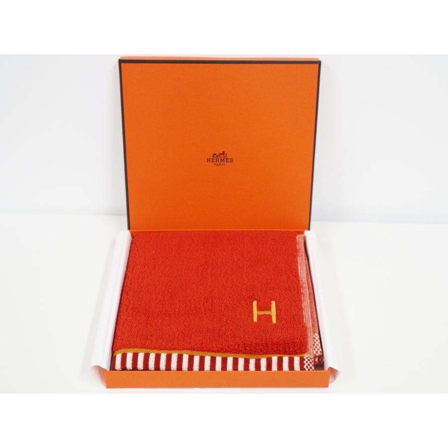 HERMES（エルメス） カレ・タオル ヴィス・ヴェルサ オレンジ コットン