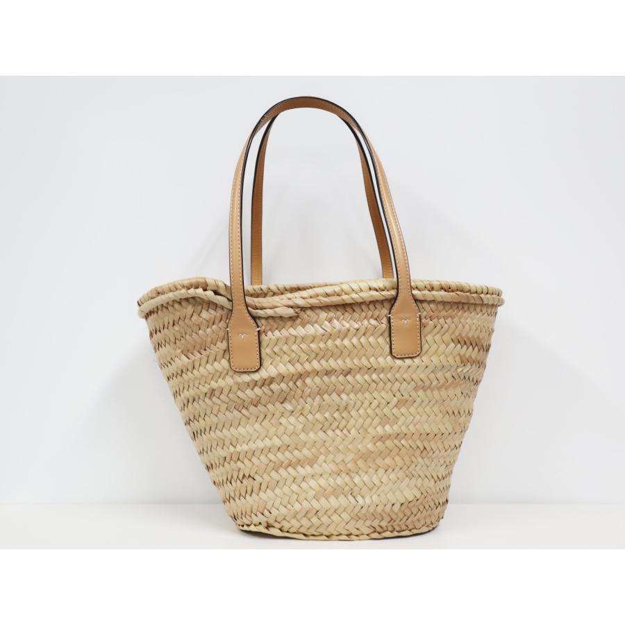トリーバーチ TORY BURCH エラストロー バスケットトート ラフィア かごバッグ イエロー ポーチ付きバッグ Ella トリーバーチ TORY BURCH エラストロー バスケットトート