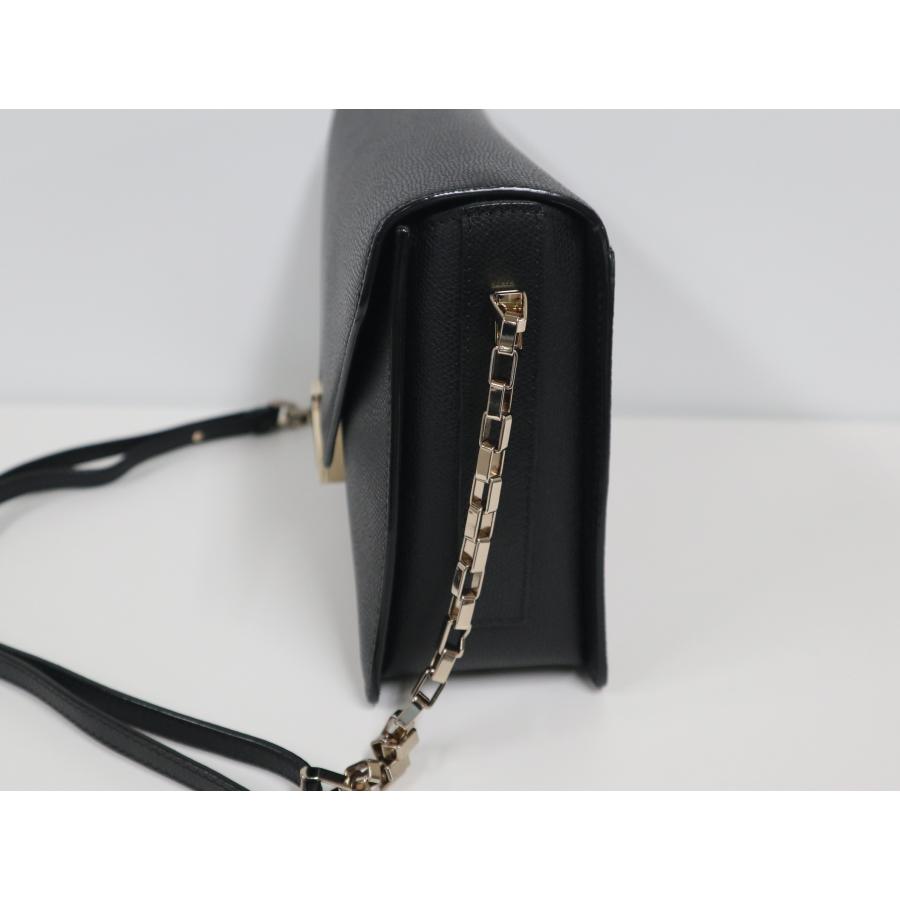 ヴァレクストラ VALEXTRA ラージ イジィデ チェーン ブラック ソフトカーフスキン ライトゴールド金具 極上美品 バッグ Valextra（ヴァレクストラ） ラージ イジィデ チェーン ブラック