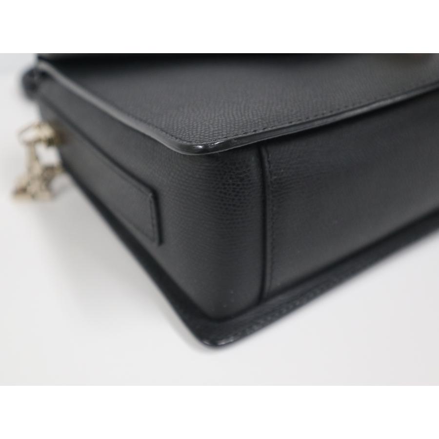 ヴァレクストラ VALEXTRA ラージ イジィデ チェーン ブラック ソフトカーフスキン ライトゴールド金具 極上美品 バッグ Valextra（ヴァレクストラ） ラージ イジィデ チェーン ブラック