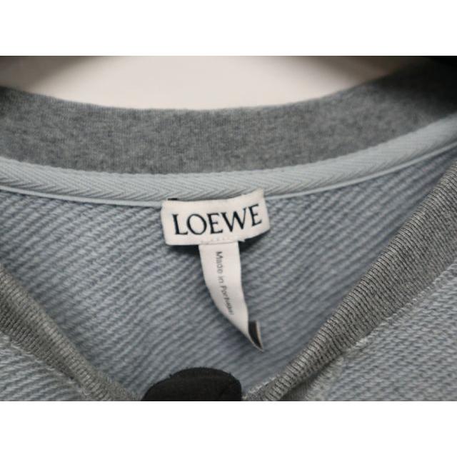 ロエベ LOEWE アナグラム ロゴ コットン スウェット サイズS S6179390CR ライトブルー グレー 【中古】 トレーナー_4