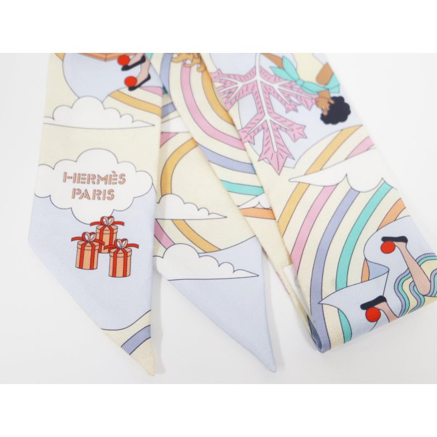 Twilly d'Hermes エルメス HERMES ツイリ― スカーフ 空飛ぶカレ Carres