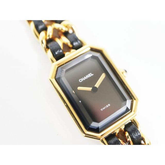 シャネル CHANEL プルミエール M 腕時計 時計 GP（ゴールドメッキ） レザーベルト レディース ブラック系 H0001 【中古】 シャネル CHANEL プルミエール S H0001 腕時計 GP レザー クオーツ
