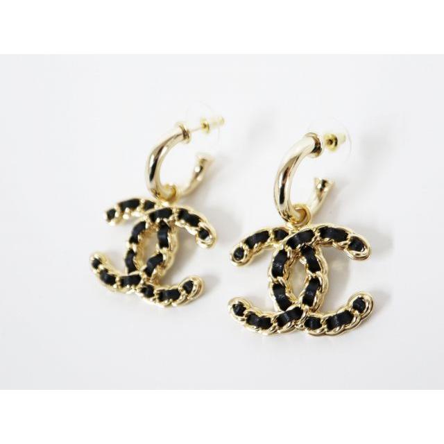 CHANEL（シャネル） ココマーク レザー ゴールド GP B24K ピアス 