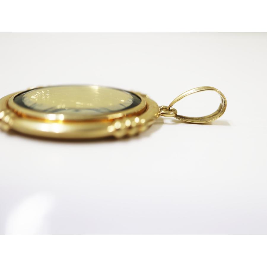 ペンダント K24/K18 コイン エリザベス2世 マン島キャット 金貨 1/5 OZ 15.1g 24金/18金 YG 【中古】ジュエリー