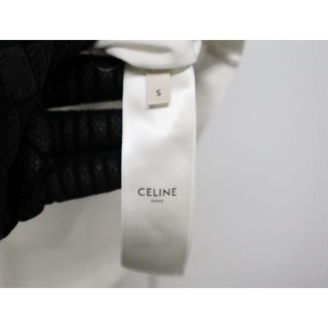 セリーヌ CELINE PARIS ロゴ リンガーTシャツ カットソー 半袖 プルオーバー サイズS ホワイト ネイビー 2X855501F  トップス CELINE（セリーヌ） CELINE PARIS ロゴ リンガーTシャツ カットソー