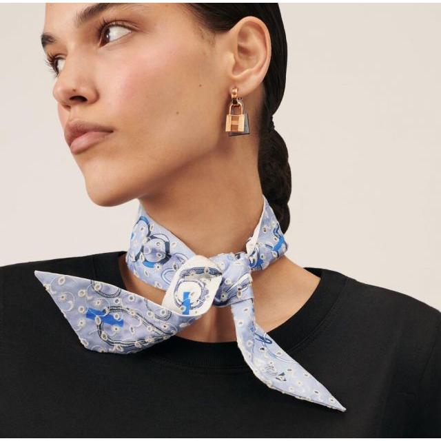 エルメス HERMES ツイリーシルクリボン H853951S ブルー シルク100％ スカーフ 未使用 ツイリー_2