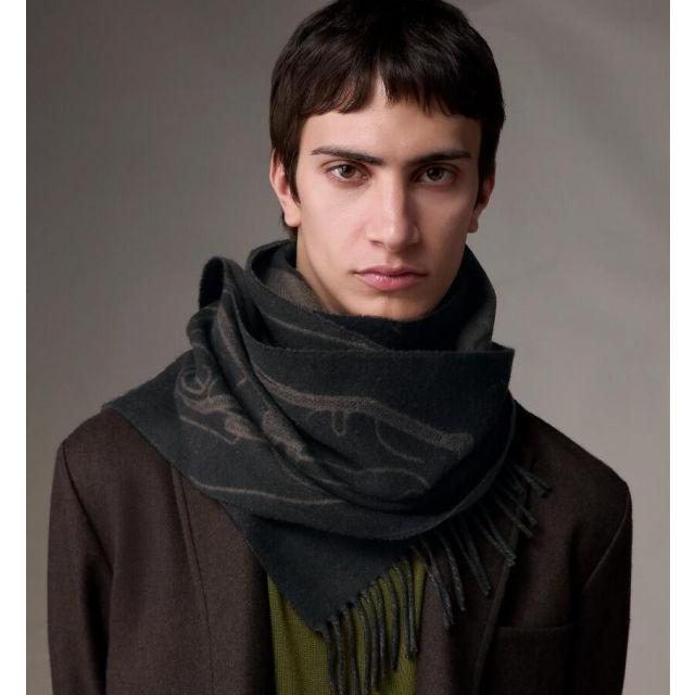 HERMES（エルメス） カシミヤ マフラー ブラック 《テット・ア・テット