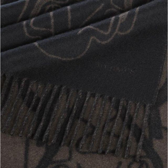 HERMES（エルメス） カシミヤ マフラー ブラック 《テット・ア・テット