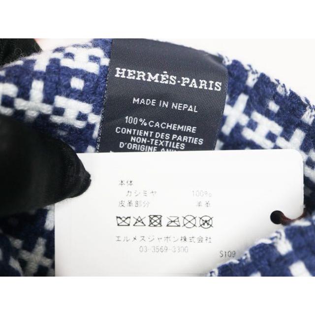 エルメス HERMES レザー  グラフィック H スカーフ マフラー カシミア 未使用品 H394814T 02 メンズ 小物 HERMES（エルメス） レザー グラフィック H スカーフ マフラー