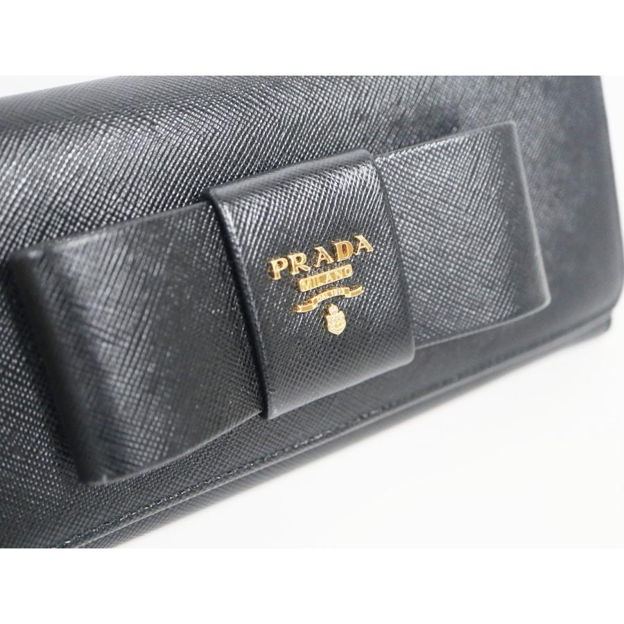 PRADA（プラダ） リボン付き二つ折り長財布 1M1132 サフィアーノ 